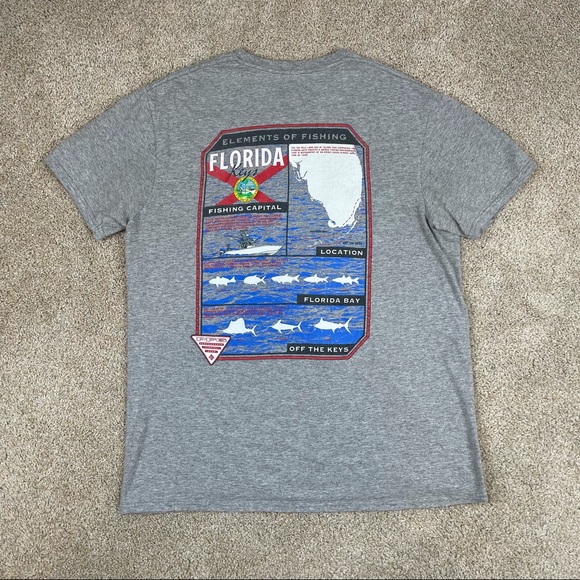 Columbia PFG Florida Keys Fishing Capital T-shirt - Picture 2 of 7
